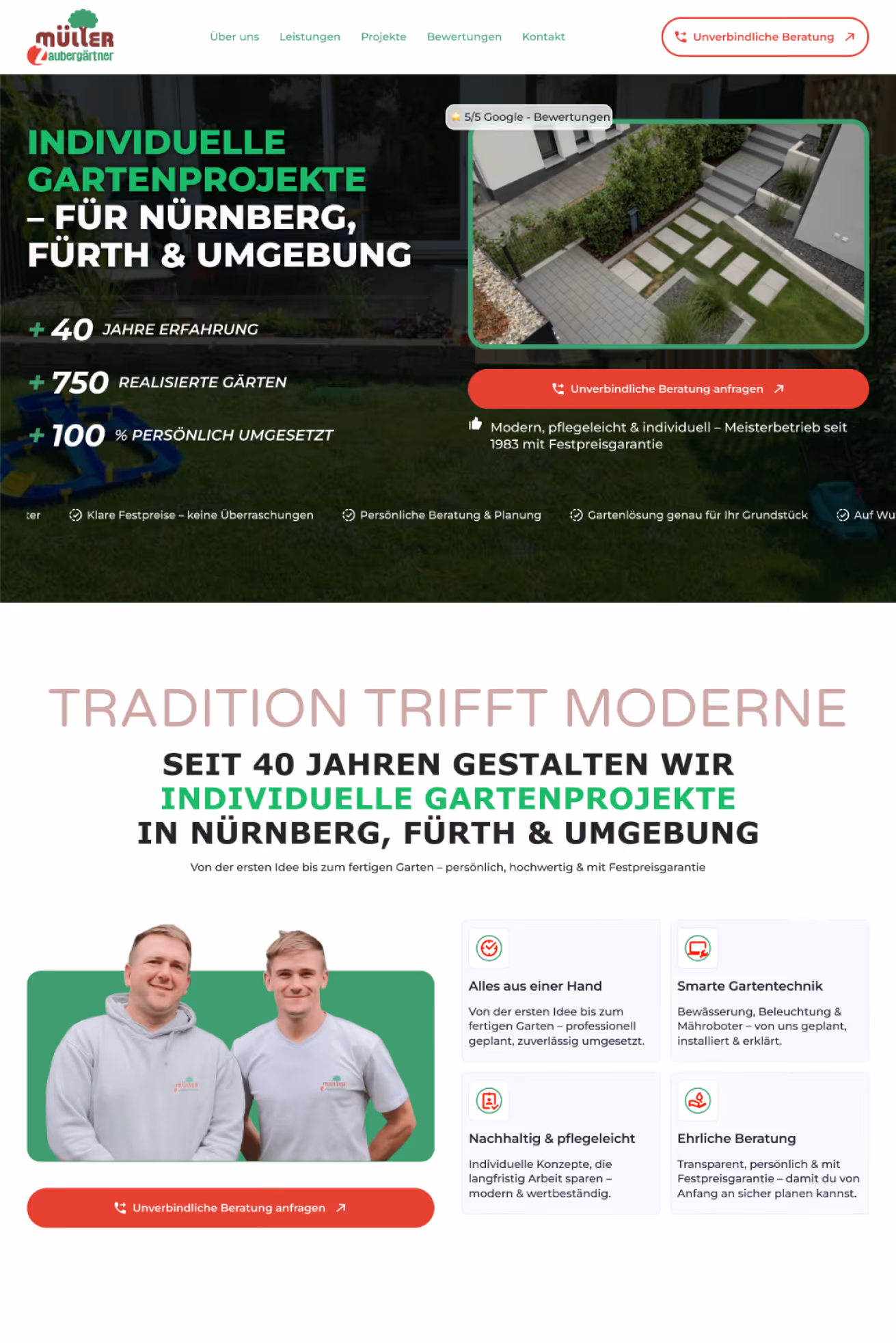 Julian A.L. Müller Gartenbau - Website Screenshot